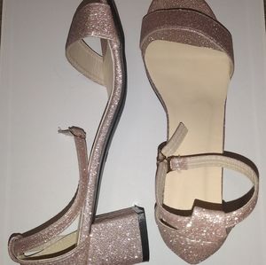 Sparkling pink prom shoes